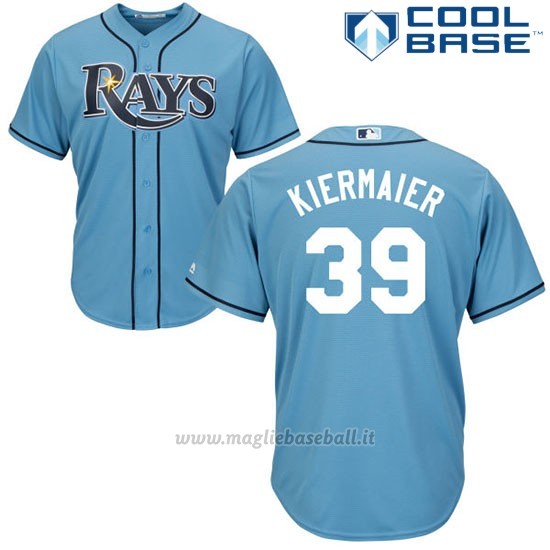 Maglia Baseball Uomo Tampa Bay Rays Kevin Kiermaier Blu Autentico Collezione Cool Base